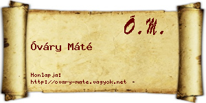 Óváry Máté névjegykártya
